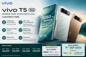 Vivo T5 5G Launched in India With 7050mAh Battery